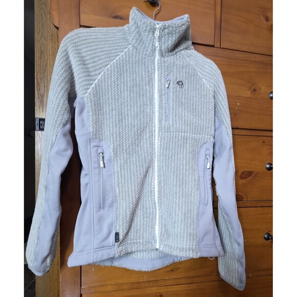 Mountain Hardwear Size Medium Gray Zip Up Fleece Jacket  POLARTEC  Pockets - Picture 1 of 12